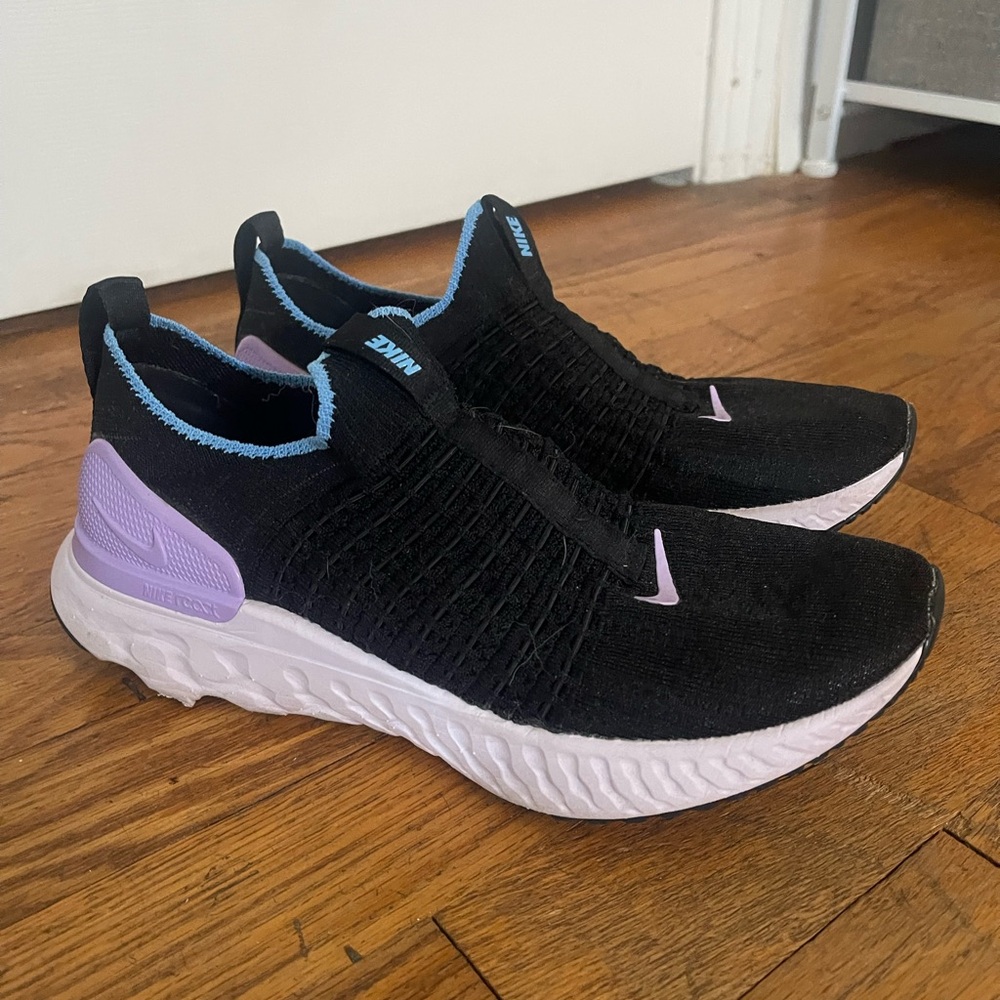 Nike Black and Lavender Slip-On Shoes